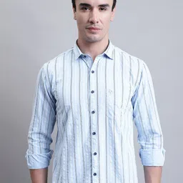 Cantabil Comfort Striped Opaque Cotton Casual Shirt-picture-12