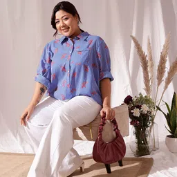 CURVY STREET Plus Size Comfort Striped Pure Cotton Casual Shirt-picture-21