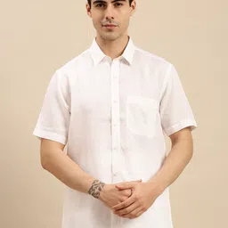 Ramraj Classic Short Sleeves Cotton Linen Ethnic Shirt-picture-11