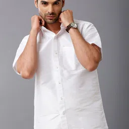 Khoday Williams Spread Collar Classic Opaque Formal Poly Silk Shirt-picture-30