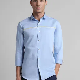 SIMON CARTER LONDON Slim Fit Spread Collar Opaque Cotton Casual Shirt image 1