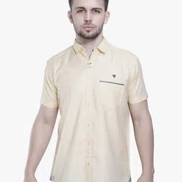 Kuons Avenue Men Yellow Smart Slim Fit Cotton Casual Shirt-picture-39