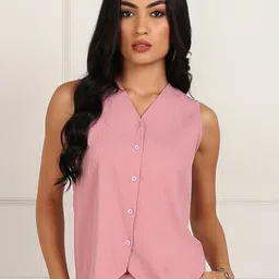 Fashfun Women Solid V-Neck Waistcoat-picture-18