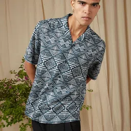 4 triple o five o by mufti Mufti Printed Loose Fit Casual Shirt-picture-37