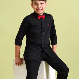 U.S. Polo Assn. Kids Boys Classic Spread Collar Opaque Casual Shirt-picture-19