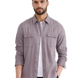 RARE RABBIT Men Comfort Spread Collar Solid Cotton Casual Shirt-picture-35