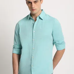 THE BEAR HOUSE Slim Fit Spread Collar Pure Cotton Casual Shirt-image-56