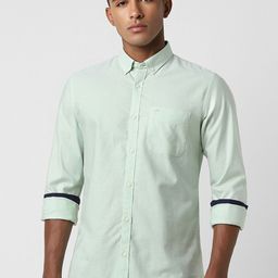 Peter England Casuals Button Down Collar Long Sleeves Slim Fit Cotton Casual Shirt-picture-32