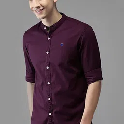FUBAR Band Collar Slim Fit Casual Shirt-picture-35