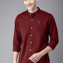 FUBAR Men Maroon Slim Fit Opaque Casual Shirt-picture-7