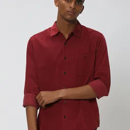 Mufti Slim Fit Spread Collar Long Sleeve Pocket Cotton Casual Shirt-image-59