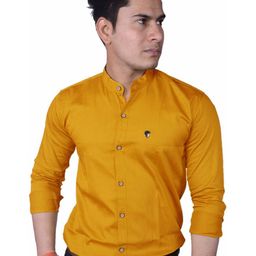 FUBAR Slim Fit Band Collar Long Sleeve Cotton Silk Casual Shirt-picture-43
