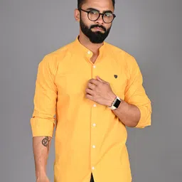 FUBAR Slim Fit Mandarin Collar Casual Shirt-image-74