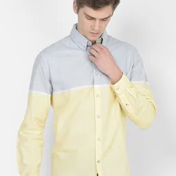 Crimsoune Club Slim Fit Colourblocked Opaque Casual Shirt-image-10