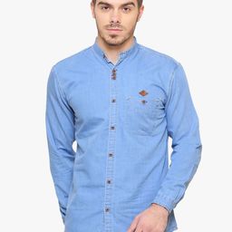 Kuons Avenue Smart Slim Fit Opaque Chambray Casual Shirt-picture-12