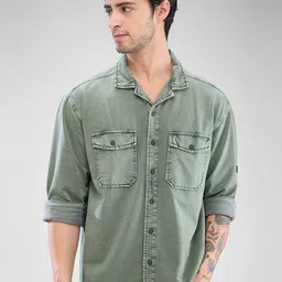 SPYKAR Men Opaque Solid Spread Collar Casual Shirt-picture-20