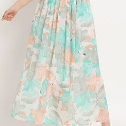NUEVOSDAMAS Floral Printed A-Line Maxi Skirt-image-44