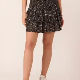 DressBerry Floral Printed Ruffled Mini Skirt-image-57