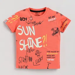 Ginie Boys Typography Printed Pure Cotton T-shirt image 1