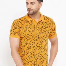 THE MILLION CLUB Floral Printed Polo Collar Short Sleeve Cotton T-shirt-picture-24
