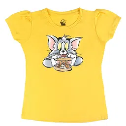 Tom & Jerry by Wear Your Mind Girls Yellow Printed T-shirt-picture-55