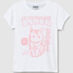 max Girls Typography Printed Raw Edge T-shirt-image-99