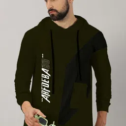 AUSK Men Typography Hooded Raw Edge T-shirt-image-92