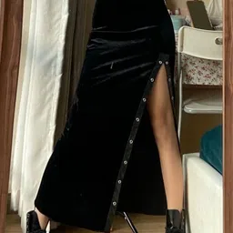 Stylecast X KPOP Black Side-Slit A-Line Maxi Skirt-picture-18