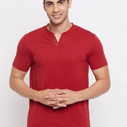 HARBOR N BAY Men Cotton Henley Neck T-shirt-image-57