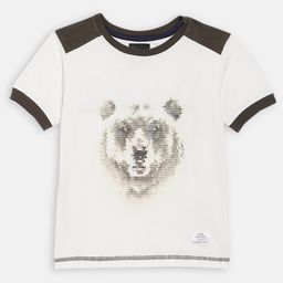 Blue Giraffe Boys Off-White Printed Round Neck T-shirt-picture-16