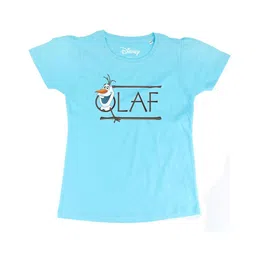 Frozen Girls Blue Frozen Printed Round Neck Pure Cotton T-shirt-picture-50