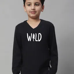 Friskers Boys Typography Printed V-Neck T-shirt-picture-27