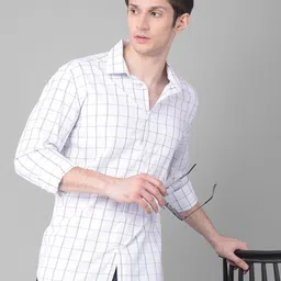 Crimsoune Club Slim Fit Grid Tattersall Checks Cotton Casual Shirt image 1