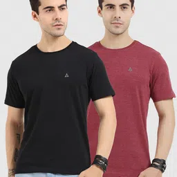 ARDEUR Men Pack Of 2 Round Neck Pure Cotton T-shirt-picture-23