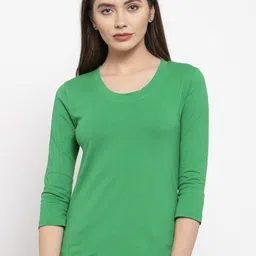 DOOR74 Women Round Neck Cotton T-shirt-image-26