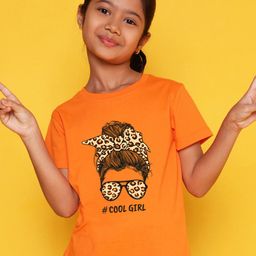 NUSYL Girls Graphic Printed Round Neck Casual T-shirt-image-76