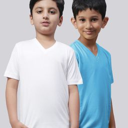 Friskers Boys White 2 V-Neck Pockets T-shirt-picture-32