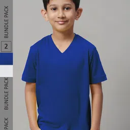 Friskers Boys Pack Of 2 V-Neck Pure Cotton T-shirts-picture-39