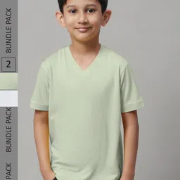 Friskers Boys Pack Of 2 V-Neck Pure Cotton Sports T-shirt-picture-24