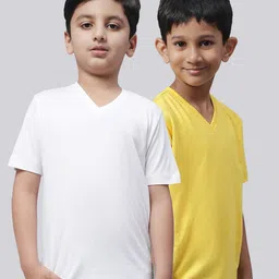 Friskers Boys Pack Of 2 V-Neck Pure Cotton Sports T-shirt-image-26