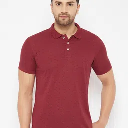 THE MILLION CLUB Men Maroon Polo Collar T-shirt-picture-12