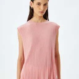 Koton Women V-Neck Extended Sleeves Pockets T-shirt-image-32