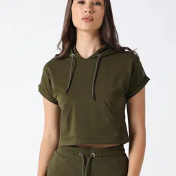 Pepe Jeans Hooded Cotton Crop T-shirt image 1