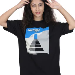 ZU Printed Round Neck Drop-Shoulder Sleeves Cotton Oversized T-shirt-picture-11