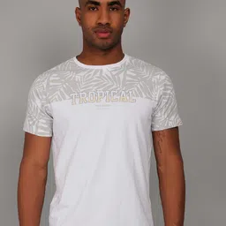 TIM PARIS Typography Printed Round Neck Cotton T-shirt-picture-33