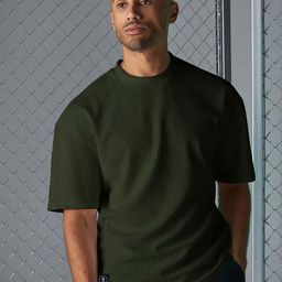 Maniac Striped Round Neck Seersucker Oversized T-shirt-picture-11