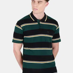 Duke Striped Polo Collar Short Sleeves Cotton T-shirt-picture-41