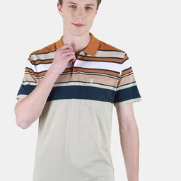 Duke Striped Polo Collar Short Sleeves Cotton T-shirt-picture-21