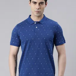 Metronaut Men Blue Printed Polo Collar Pockets T-shirt-picture-10