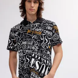 Just Cavalli Men Typography Printed Polo Collar Pockets T-shirt-picture-41